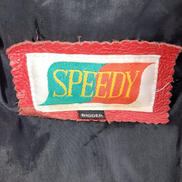 USA United States Flag Vintage Leather Full-Zip Hooded Jacket by Speedy Mens XL - Picture 3 of 3